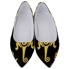 Mexican Culture Golden Tribal Icons Women s Low Heels by Vaneshart
