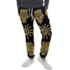 Maya Style Gold Linear Totem Icons Men s Jogger Sweatpants by Vaneshart