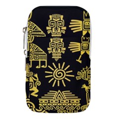 Maya Style Gold Linear Totem Icons Waist Pouch (small) by Vaneshart