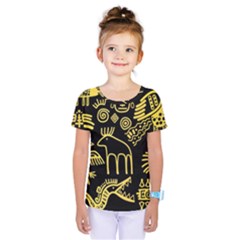 Golden Indian Traditional Signs Symbols Kids  One Piece Tee