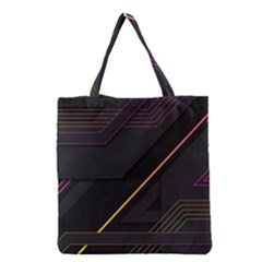 Gradient Geometric Shapes Dark Background Grocery Tote Bag