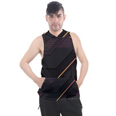 Gradient Geometric Shapes Dark Background Men s Sleeveless Hoodie by Vaneshart