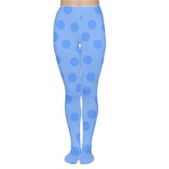 Dots With Points Light Blue Tights