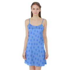 Dots With Points Light Blue Satin Night Slip by AinigArt