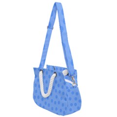 Dots With Points Light Blue Rope Handles Shoulder Strap Bag