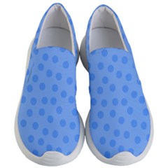 Dots With Points Light Blue Women s Lightweight Slip Ons by AinigArt