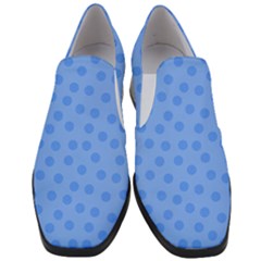 Dots With Points Light Blue Women Slip On Heel Loafers by AinigArt