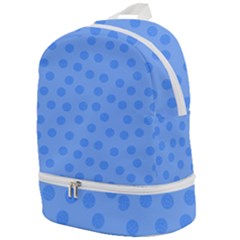 Dots With Points Light Blue Zip Bottom Backpack by AinigArt