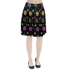 Embroidery Seamless Pattern With Flowers Pleated Skirt by Vaneshart