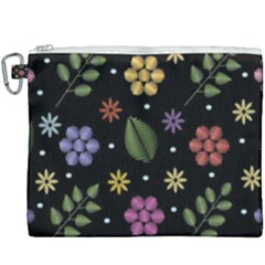 Embroidery Seamless Pattern With Flowers Canvas Cosmetic Bag (xxxl) by Vaneshart