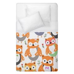 Cute Colorful Owl Cartoon Seamless Pattern Duvet Cover (single Size) by Vaneshart