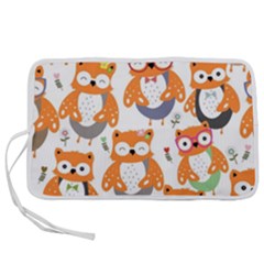 Cute Colorful Owl Cartoon Seamless Pattern Pen Storage Case (l) by Vaneshart