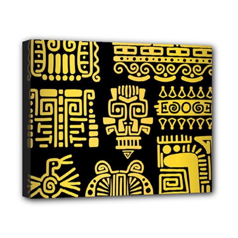 American Golden Ancient Totems Canvas 10  X 8  (stretched) by Vaneshart