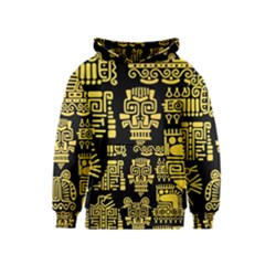 American Golden Ancient Totems Kids  Pullover Hoodie by Vaneshart