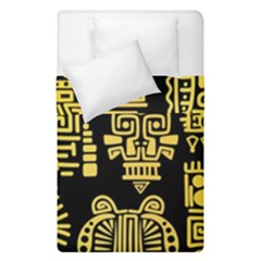 American Golden Ancient Totems Duvet Cover Double Side (single Size) by Vaneshart
