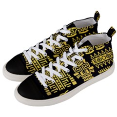 American Golden Ancient Totems Men s Mid-top Canvas Sneakers by Vaneshart