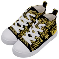 American Golden Ancient Totems Kids  Mid-top Canvas Sneakers by Vaneshart