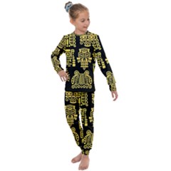 American Golden Ancient Totems Kids  Long Sleeve Set  by Vaneshart