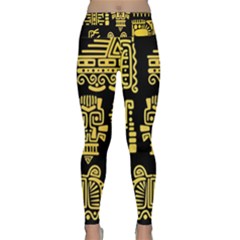 American Golden Ancient Totems Lightweight Velour Classic Yoga Leggings by Vaneshart