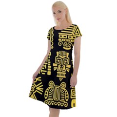 American Golden Ancient Totems Classic Short Sleeve Dress by Vaneshart
