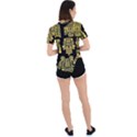 American Golden Ancient Totems Asymmetrical Short Sleeve Sports Tee View4