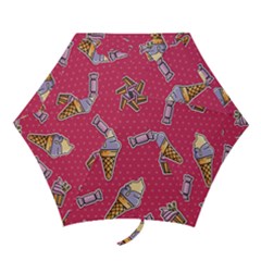 Seamless Pattern Patches With Ice Cream Mini Folding Umbrellas by Vaneshart