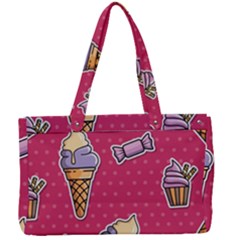 Seamless Pattern Patches With Ice Cream Canvas Work Bag by Vaneshart