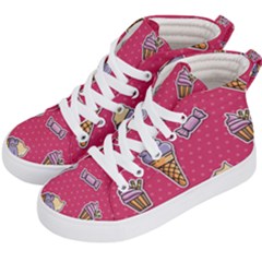 Seamless Pattern Patches With Ice Cream Kids  Hi-top Skate Sneakers by Vaneshart