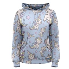 Pattern With Cute Unicorns Women s Pullover Hoodie