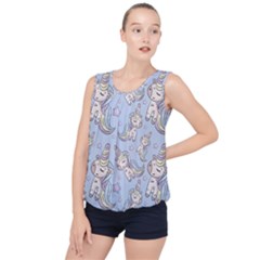 Pattern With Cute Unicorns Bubble Hem Chiffon Tank Top by Vaneshart