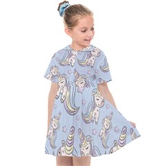 Pattern With Cute Unicorns Kids  Sailor Dress by Vaneshart