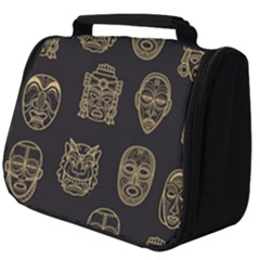 Indian Aztec African Historic Tribal Mask Seamless Pattern Full Print Travel Pouch (Big)