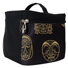 Indian Aztec African Historic Tribal Mask Seamless Pattern Make Up Travel Bag (Small)