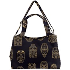 Indian Aztec African Historic Tribal Mask Seamless Pattern Double Compartment Shoulder Bag
