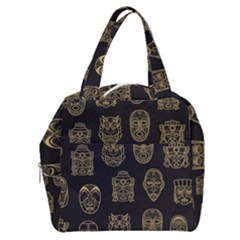 Indian Aztec African Historic Tribal Mask Seamless Pattern Boxy Hand Bag