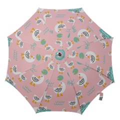 Cute Happy Duck Gift Card Design Seamless Pattern Template Hook Handle Umbrellas (medium) by Vaneshart