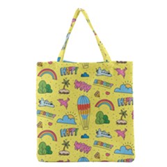 Travel Pattern Grocery Tote Bag