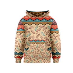 Ethnic Tribal Pattern Background Kids  Pullover Hoodie by Vaneshart