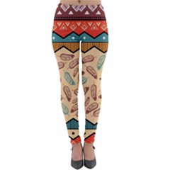 Ethnic Tribal Pattern Background Lightweight Velour Leggings by Vaneshart