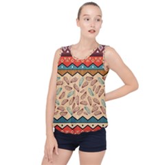 Ethnic Tribal Pattern Background Bubble Hem Chiffon Tank Top by Vaneshart