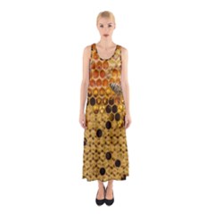 Top View Honeycomb Sleeveless Maxi Dress