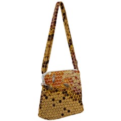 Top View Honeycomb Zipper Messenger Bag by Vaneshart