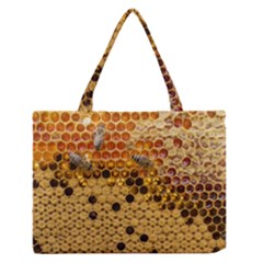 Top View Honeycomb Zipper Medium Tote Bag