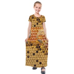 Top View Honeycomb Kids  Short Sleeve Maxi Dress by Vaneshart