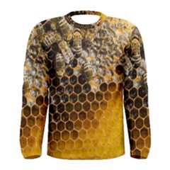 Honeycomb With Bees Men s Long Sleeve Tee by Vaneshart