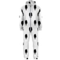 Black And White Tropical Print Pattern Hooded Jumpsuit (Men)  View1