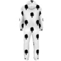 Black And White Tropical Print Pattern Hooded Jumpsuit (Men)  View2