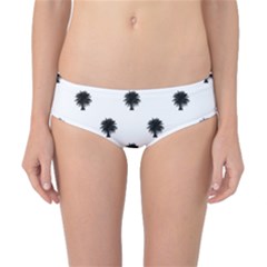 Black And White Tropical Print Pattern Classic Bikini Bottoms by dflcprintsclothing