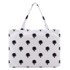 Black And White Tropical Print Pattern Zipper Medium Tote Bag by dflcprintsclothing