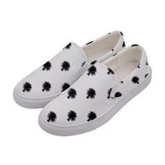 Black And White Tropical Print Pattern Women s Canvas Slip Ons by dflcprintsclothing